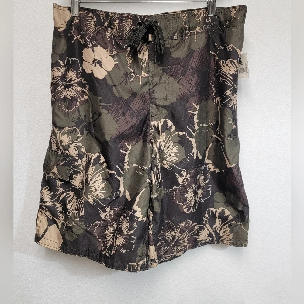 OP Ocean Pacific Camo Floral E-Board Mens Size Medium